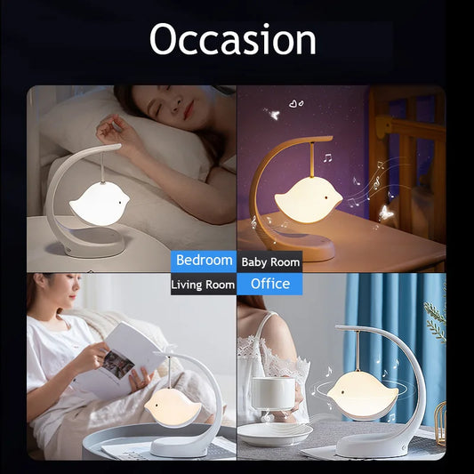 USB Baby Sound Machine Multi-Color Stepless Dimming Cute Bird Lamp For Decoration Gift
