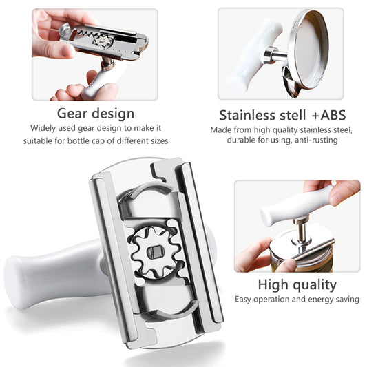 Kitchen Tool Can Opener Stainless Steel Adjustable Jar Openers Manual Spiral Seal Lid Remover Twist Off Screw Bottle Opener