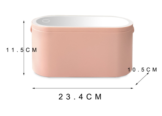Storage Box LED Makeup Mirror Portable Portable Travel Makeup Organizer Carrying Box With Mirror LED